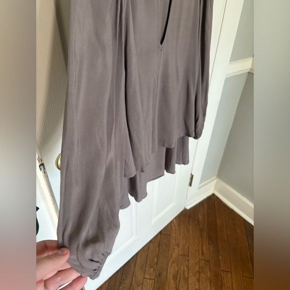 Free People Beck Dress | Size XS | Purple Grey Boho Cut-Out Long Sleeve Mini - Picture 7 of 12